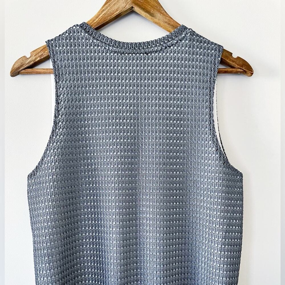 Zara Gray & White Sleeveless Tank Top Size Large EUC - Picture 8 of 12